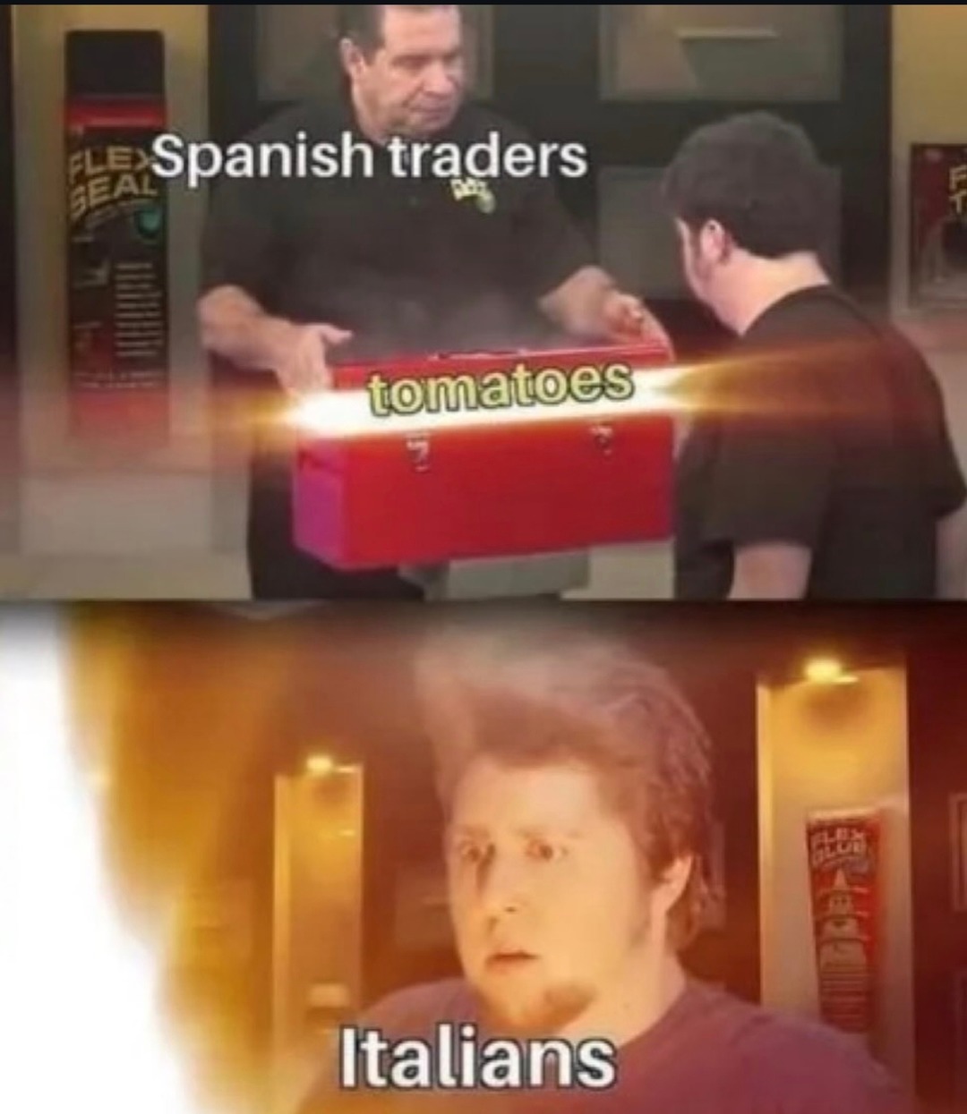 Spanish traders tomatoes Italians