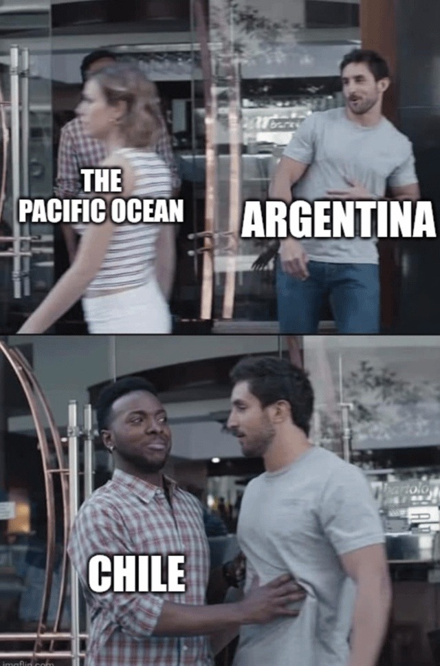THE PACIFIC OCEAN ARGENTINA CHILE