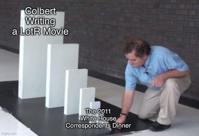 Colbert Writing a LotR Movie The 2011 White House Correspondents Dinner