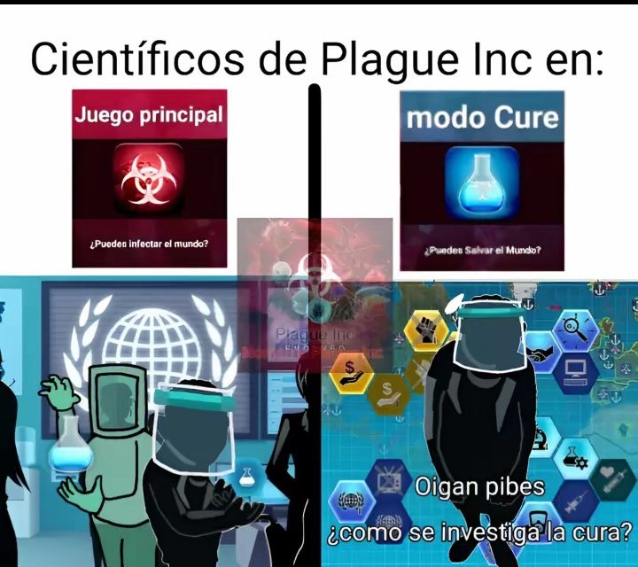Científicos de Plague Inc en: Juego principal ¿Puedes infectar el mundo? modo Cure ¿Puedes Salvar el Mundo? Oigan pibes ¿como se investiga la cura?