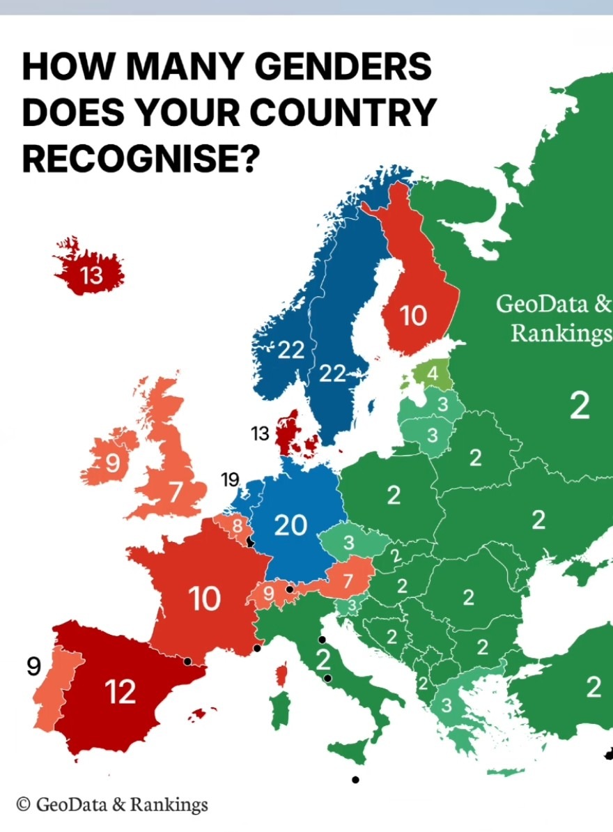 HOW MANY GENDERS DOES YOUR COUNTRY RECOGNISE? GeoData & Rankings