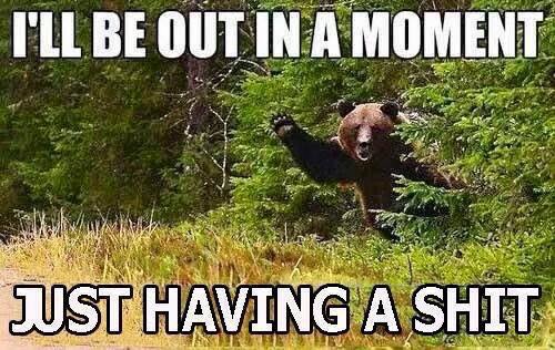 I'LL BE OUT IN A MOMENT JUST HAVING A SHIT