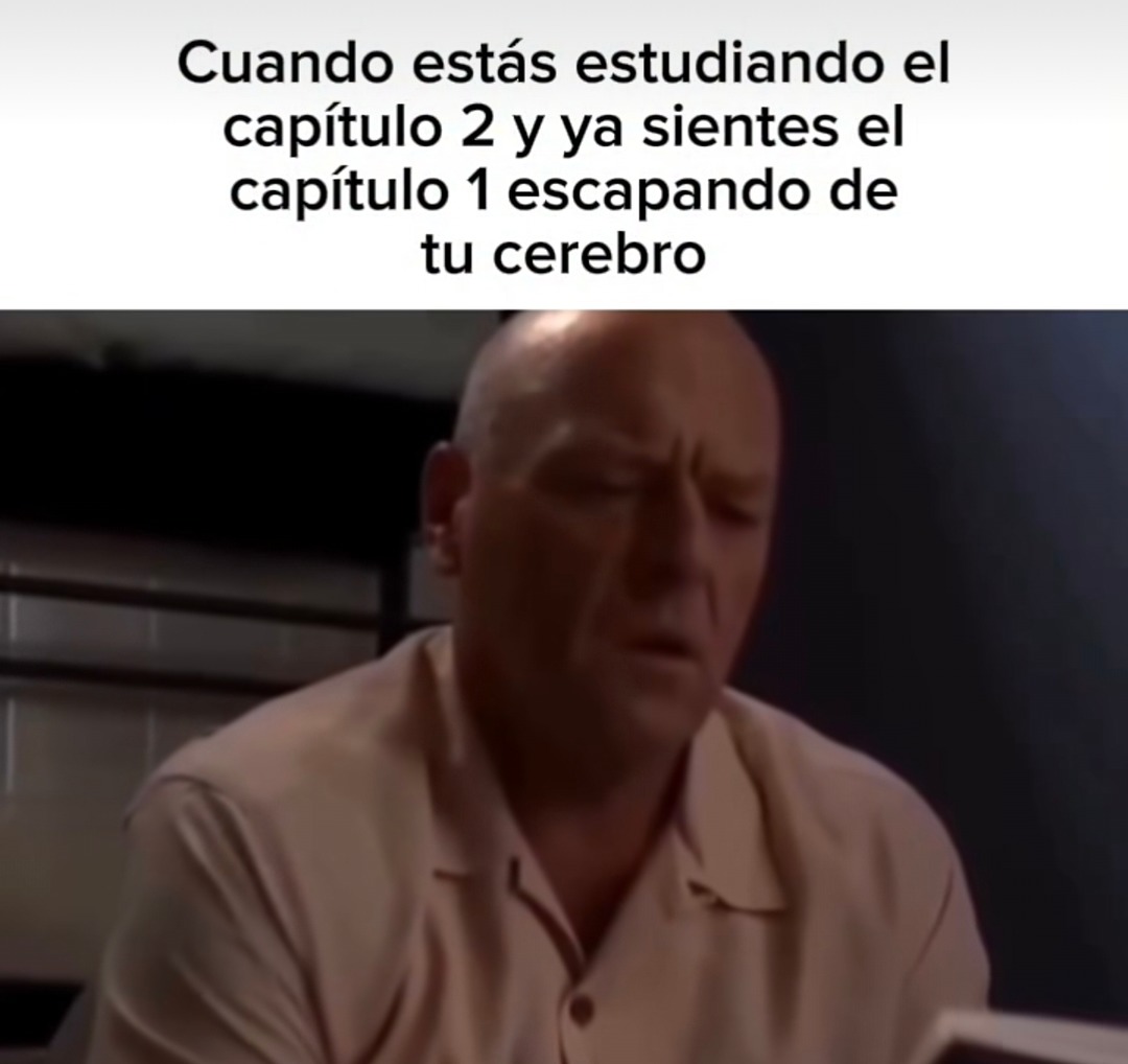 Cuando estás estudiando el capítulo 2 y ya sientes el capítulo 1 escapando de tu cerebro
