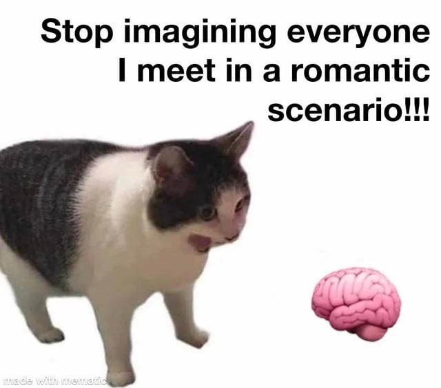 Stop imagining everyone I meet in a romantic scenario!!! made with mematic