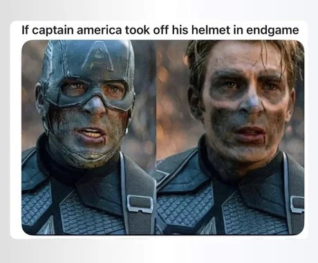If captain america took off his helmet in endgame