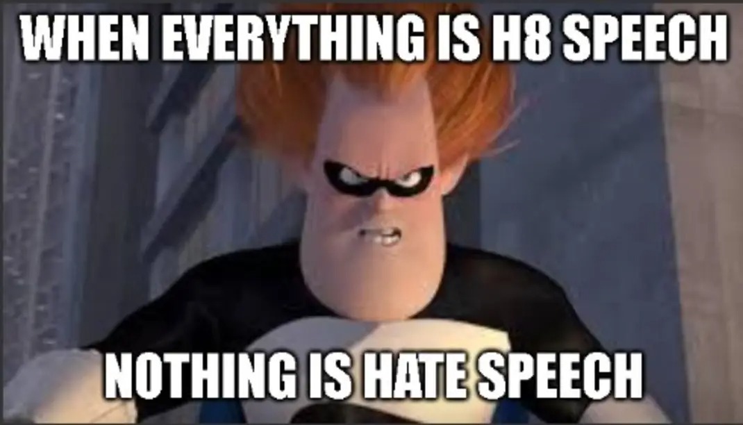 WHEN EVERYTHING IS H8 SPEECH NOTHING IS HATE SPEECH