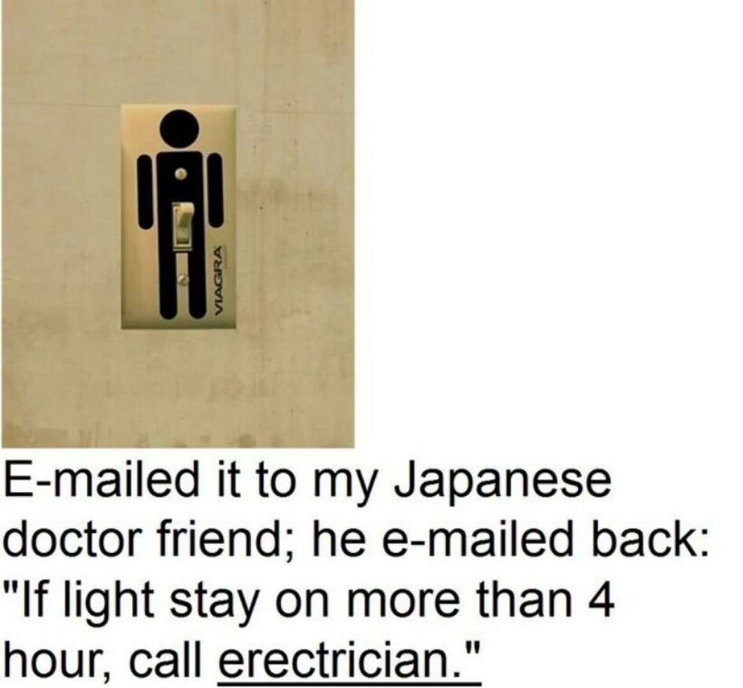 VIAGRA E-mailed it to my Japanese doctor friend; he e-mailed back: 