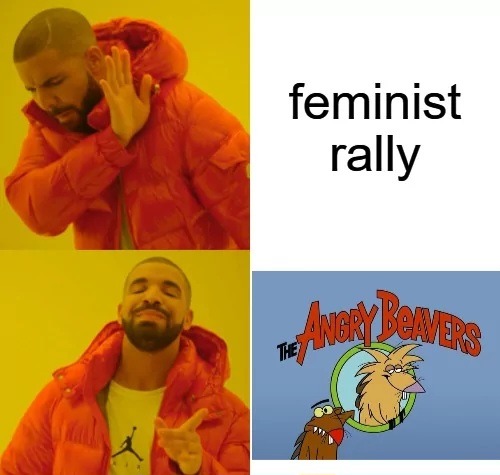 feminist rally THE ANGRY BEAVERS