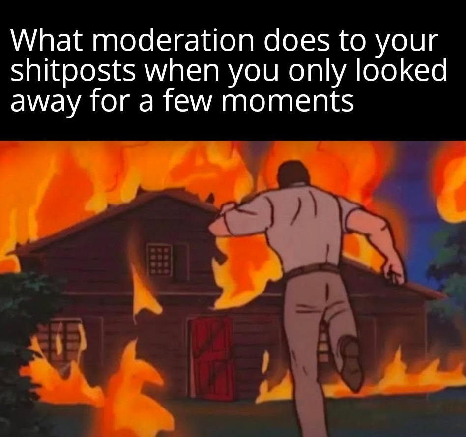 What moderation does to your shitposts when you only looked away for a few moments