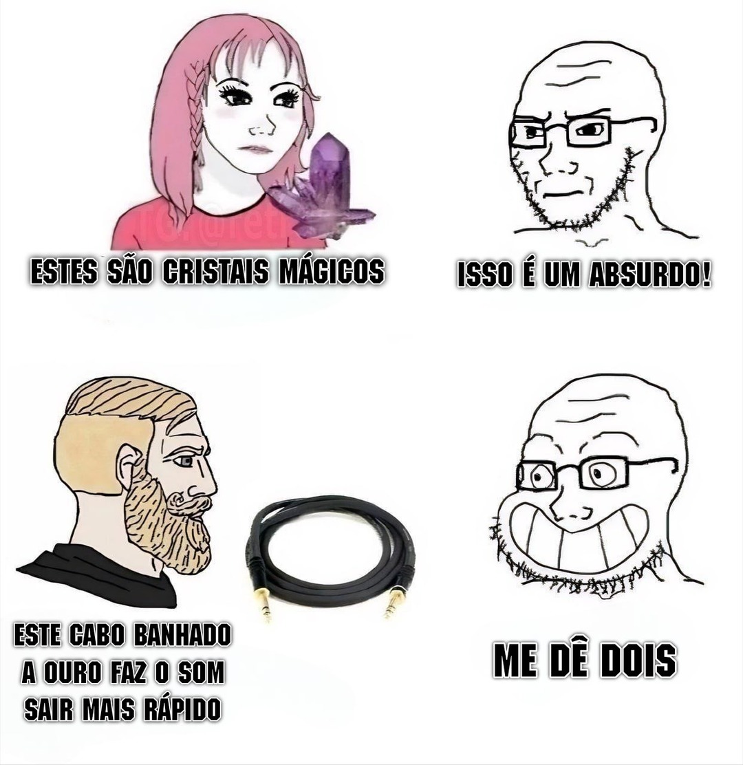 ESTES SÃO CRISTAIS MÁGICOS ISSO É UM ABSURDO! ESTE CABO BANHADO A OURO FAZ O SOM SAIR MAIS RÁPIDO ME DÊ DOIS
