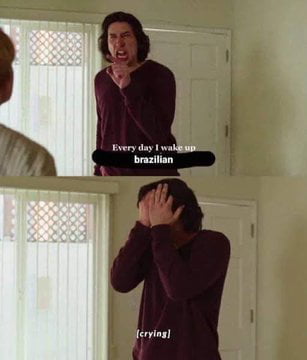 Todos os dias eu acordo brasileiro. [chorando]