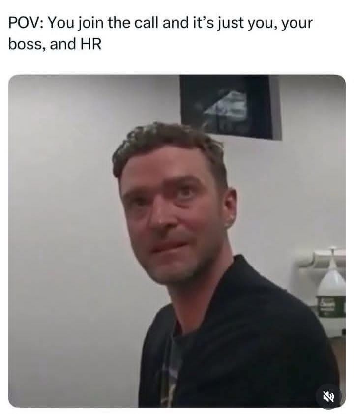 POV: You join the call and it's just you, your boss, and HR