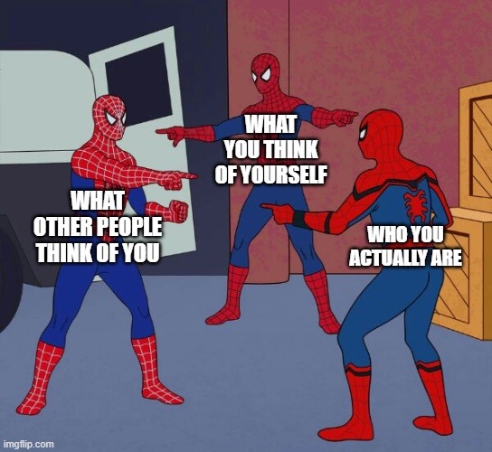WHAT OTHER PEOPLE THINK OF YOU WHAT YOU THINK OF YOURSELF WHO YOU ACTUALLY ARE