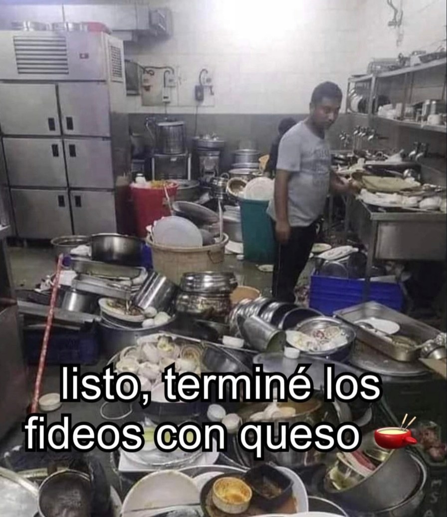 listo, terminé los fideos con queso