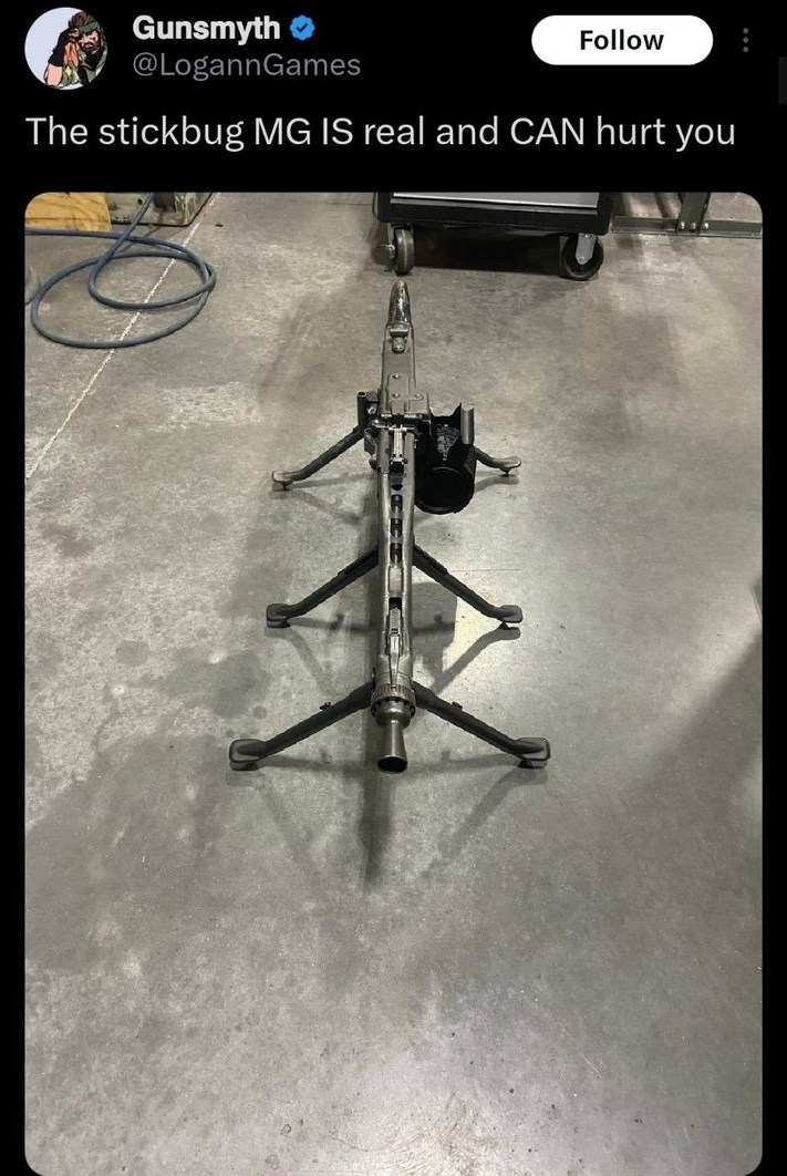 Gunsmyth @LogannGames The stickbug MG IS real and CAN hurt you