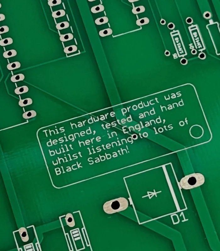 This hardware product was designed, tested and hand built here in England, whilst listening to lots of Black Sabbath!