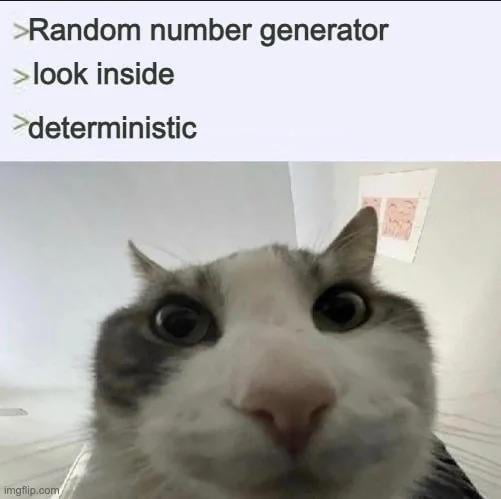 Random number generator look inside deterministic