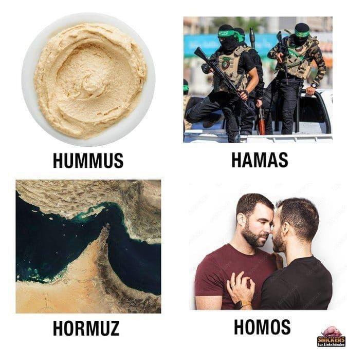 HUMMUS HAMAS HORMUZ HOMOS