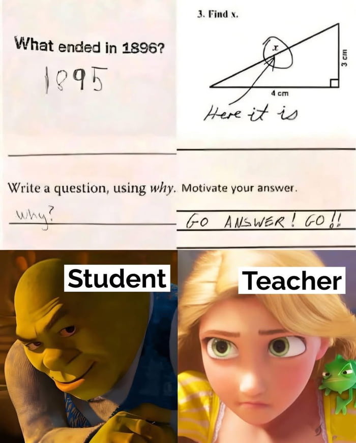 What ended in 1896? 1895. 3. Find x. Here it is. 3 cm. 4 cm. Write a question, using why. Motivate your answer. Why? GO ANSWER! GO!! Student. Teacher.