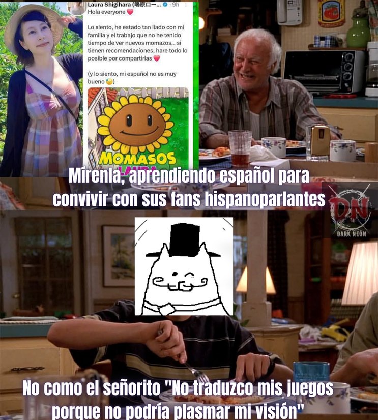 Hola everyone. Lo siento, he estado tan liado con mi familia y el trabajo que no he tenido tiempo de ver nuevos momazos... si tienen recomendaciones, hare todo lo posible por compartirlas (y lo siento, mi español no es muy bueno) MOMASOS Mirenia, aprendiendo español para convivir con sus fans hispanoparlantes No como el señorito 'No traduzco mis ju