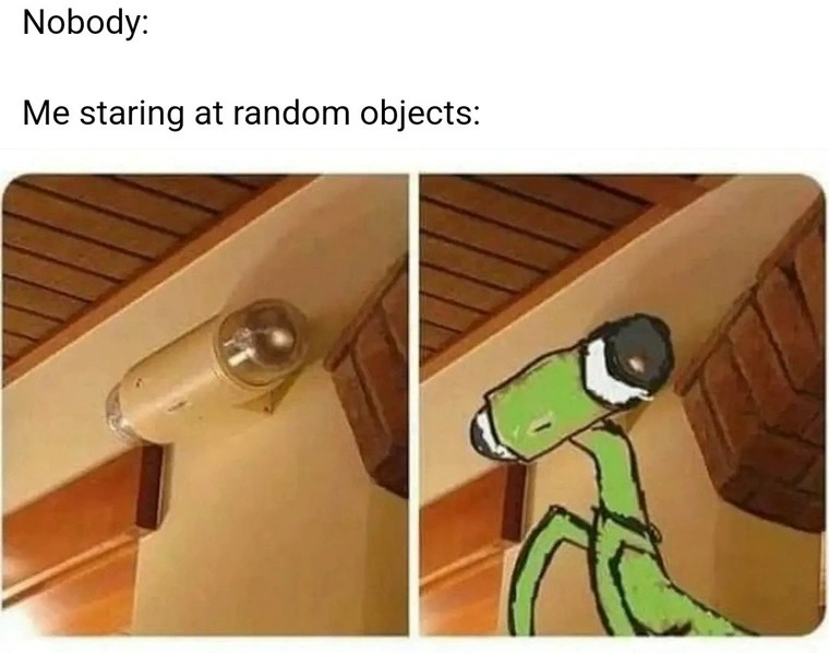 Nobody: Me staring at random objects: