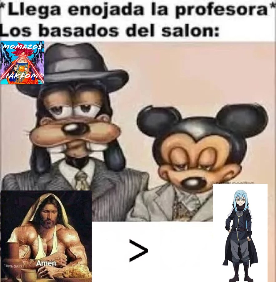 Llega enojada la profesora. Los basados del salón: MOMAZOS AKF. 100% GAIN. Amén. >