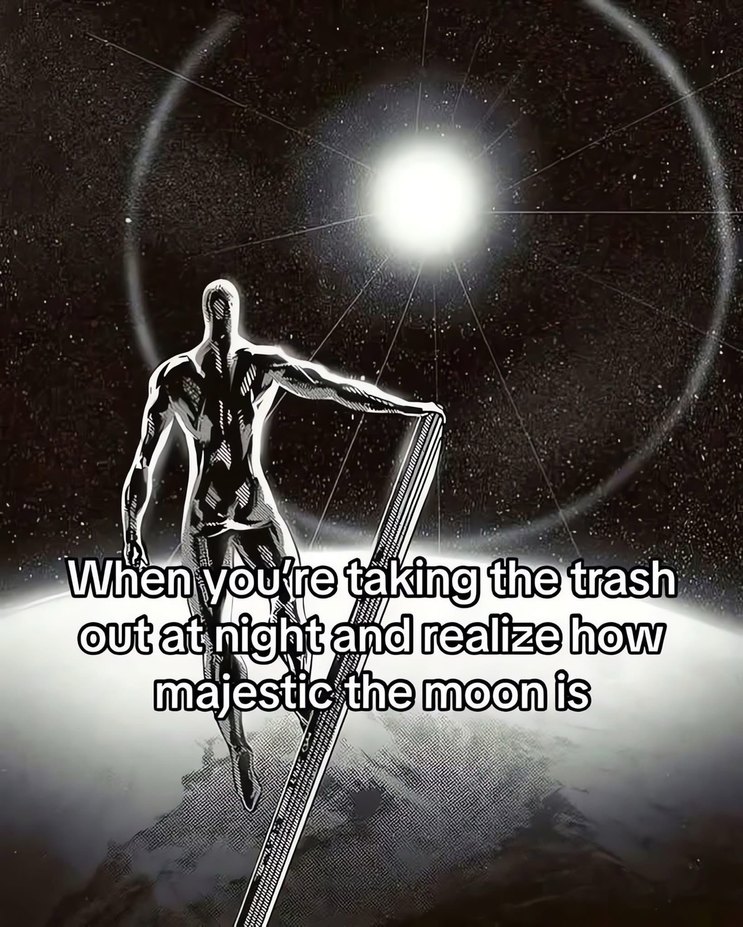 When you're taking the trash out at night and realize how majestic the moon is