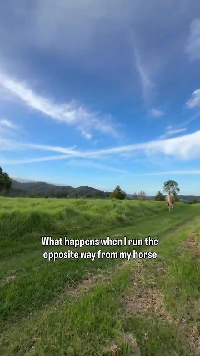 What happens when I run the opposite way from my horse