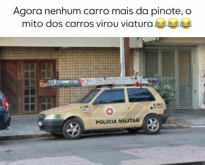 Agora nenhum carro mais da pinote, o mito dos carros virou viatura 😂😂😂