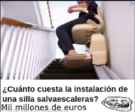 ¿Cuánto cuesta la instalación de una silla salvaescaleras? Mil millones de euros