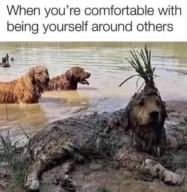 When you're comfortable with being yourself around others