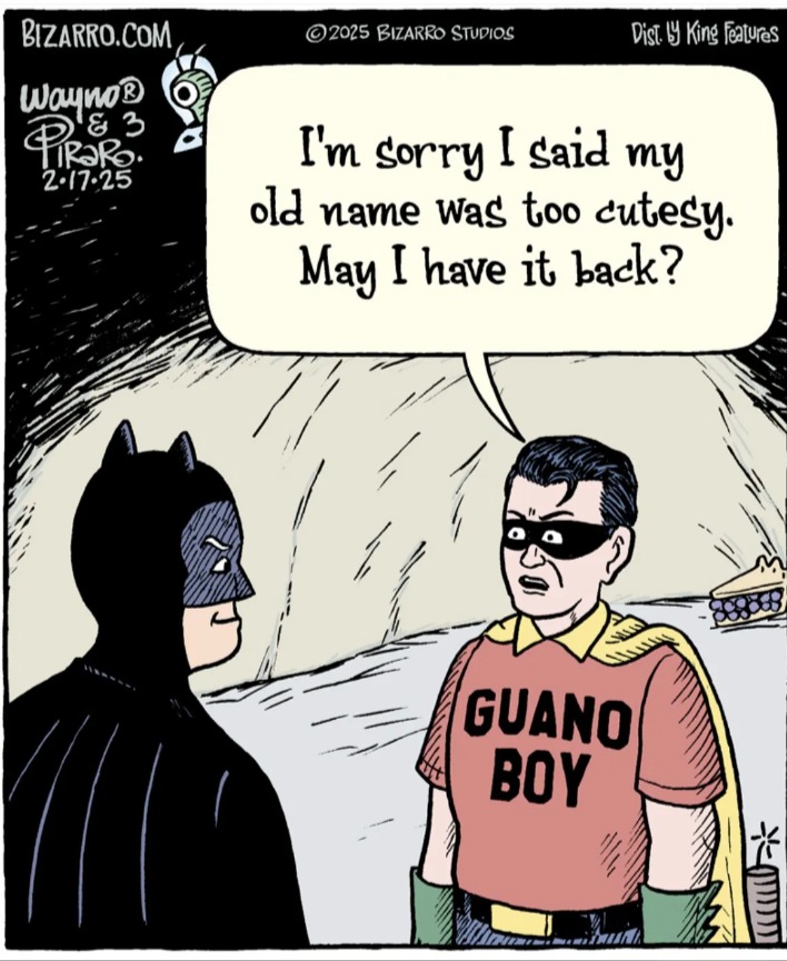 I'm sorry I said my old name was too cutesy. May I have it back? GUANO BOY