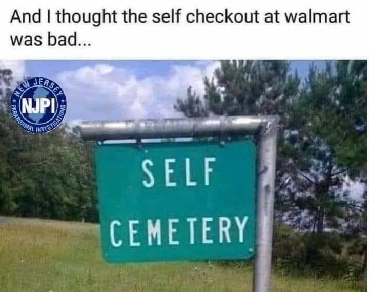 And I thought the self checkout at Walmart was bad... SELF CEMETERY. (Logo: New Jersey Paranormal Investigations - NJPI)