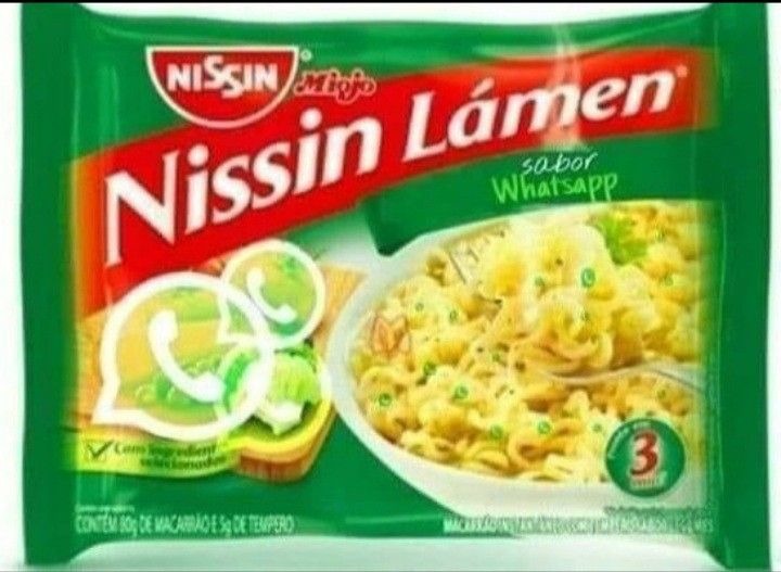Nissin Miojo Lámen sabor Whatsapp. Com ingredientes selecionados. Contém 80g de macarrão e 5g de tempero. 3.
