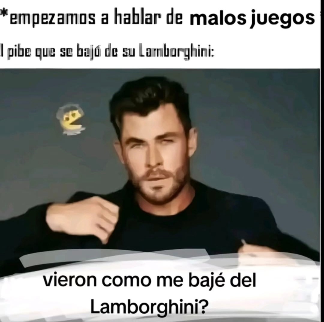 empezamos a hablar de malos juegos El pibe que se bajó de su Lamborghini: vieron como me bajé del Lamborghini?