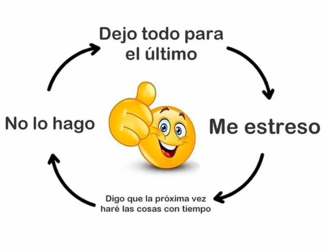 Dejo todo para el último. Me estreso. Digo que la próxima vez haré las cosas con tiempo. No lo hago.