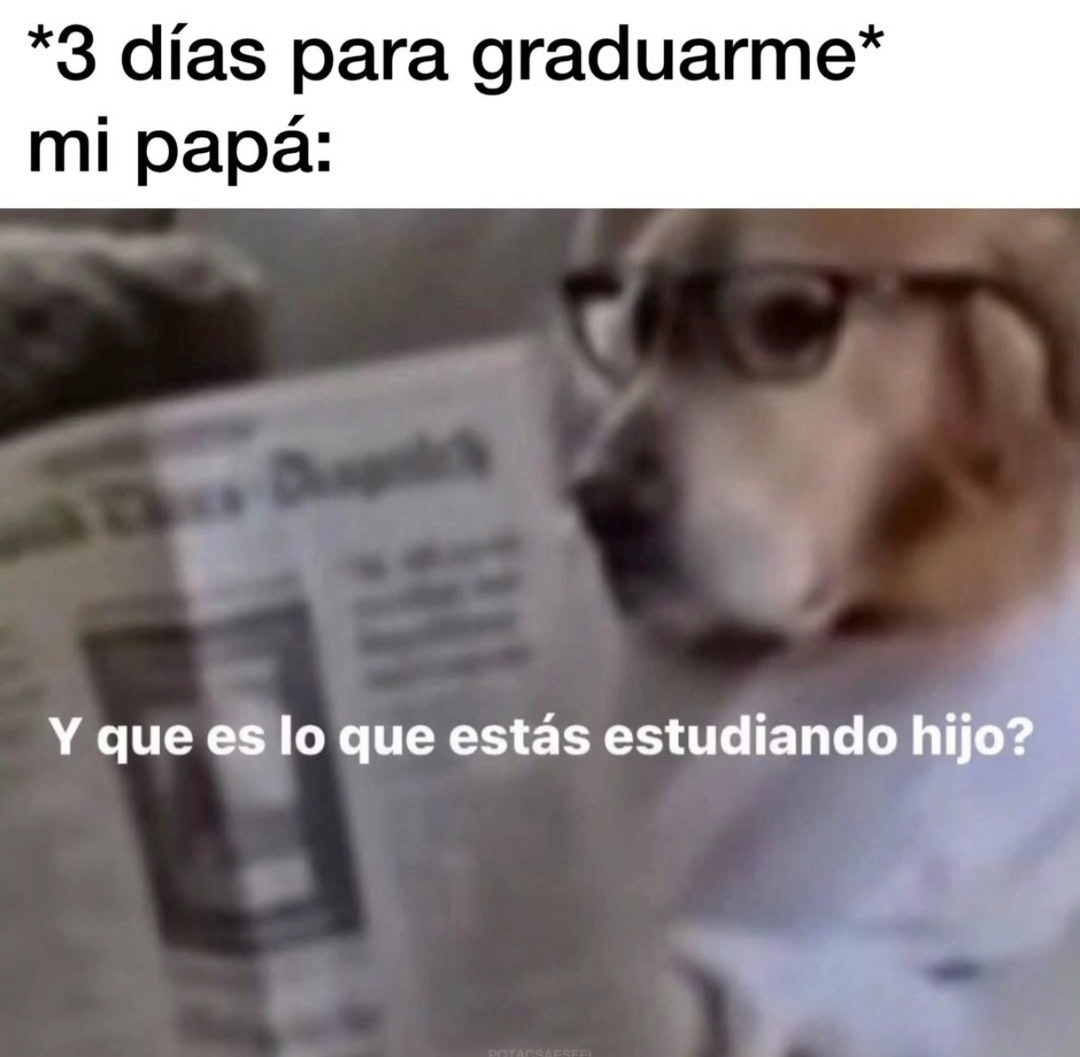 *3 días para graduarme* mi papá: Y que es lo que estás estudiando hijo?