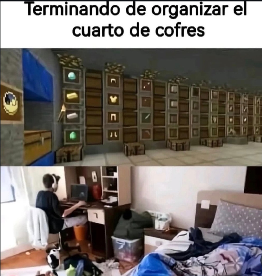 Terminando de organizar el cuarto de cofres