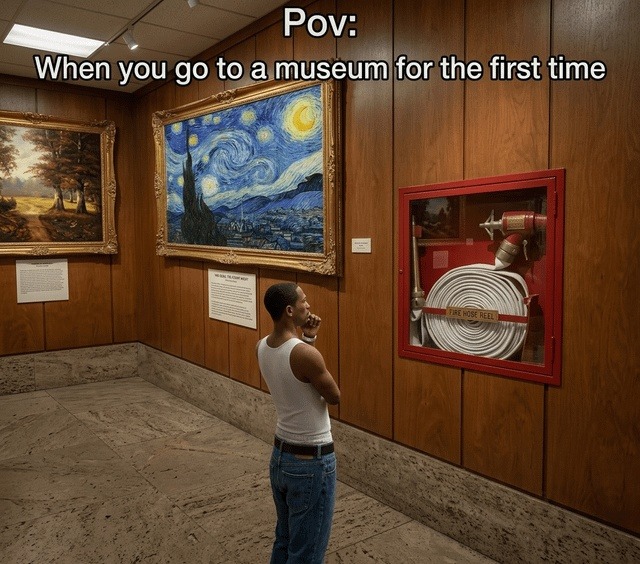 Pov: When you go to a museum for the first time. FIRE HOSE REEL