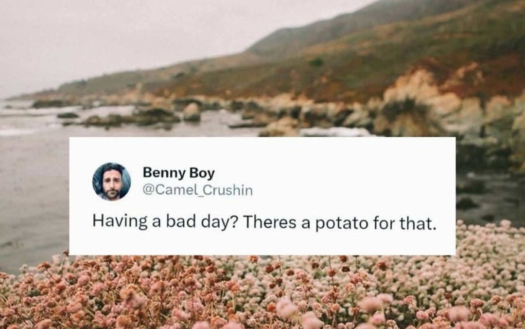 Benny Boy @Camel_Crushin Having a bad day? Theres a potato for that.