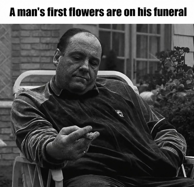 A man's first flowers are on his funeral