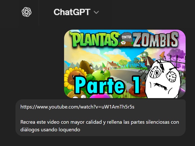ChatGPT PLANTAS CONTRA ZOMBIS Parte 1 Recrea este video con mayor calidad y rellena las partes silenciosas con diálogos usando loquendo