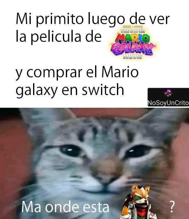 Mi primito luego de ver la película de The Super Mario Galaxy Movie y comprar el Mario Galaxy en Switch. ¿Ma dónde está?