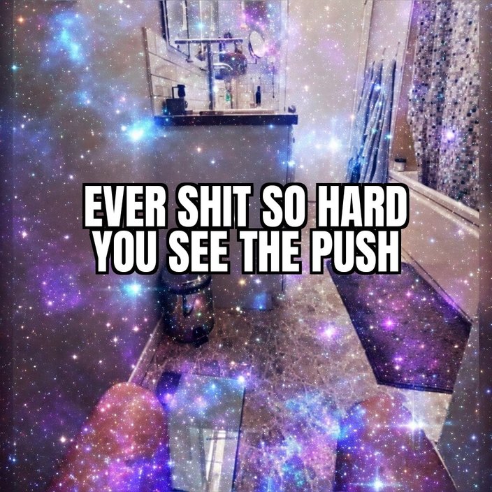 EVER SHIT SO HARD YOU SEE THE PUSH