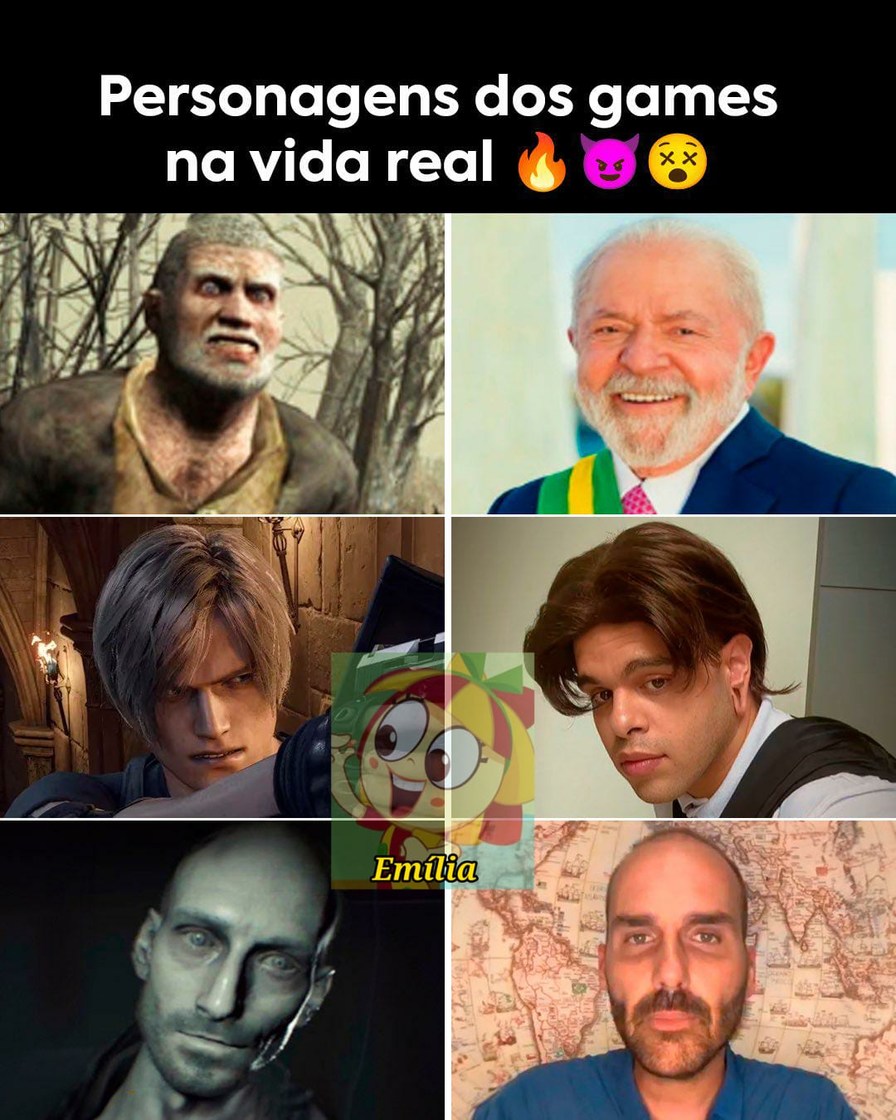 Personagens dos games na vida real. Emília.