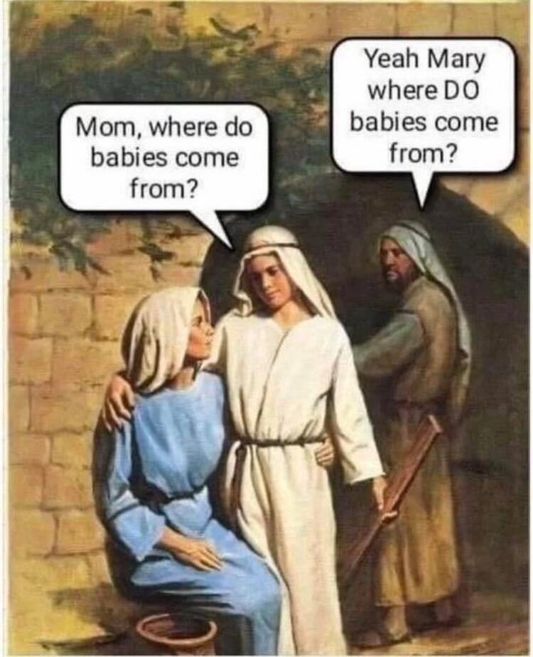 Mom, where do babies come from? Yeah Mary where DO babies come from?