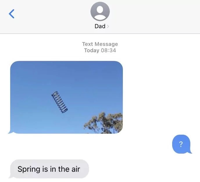 Dad Text Message Today 08:34 Spring is in the air ?