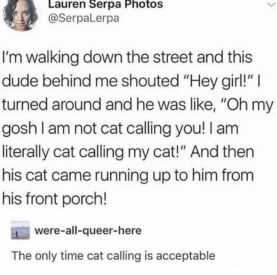 Lauren Serpa Photos @SerpaLerpa I'm walking down the street and this dude behind me shouted 