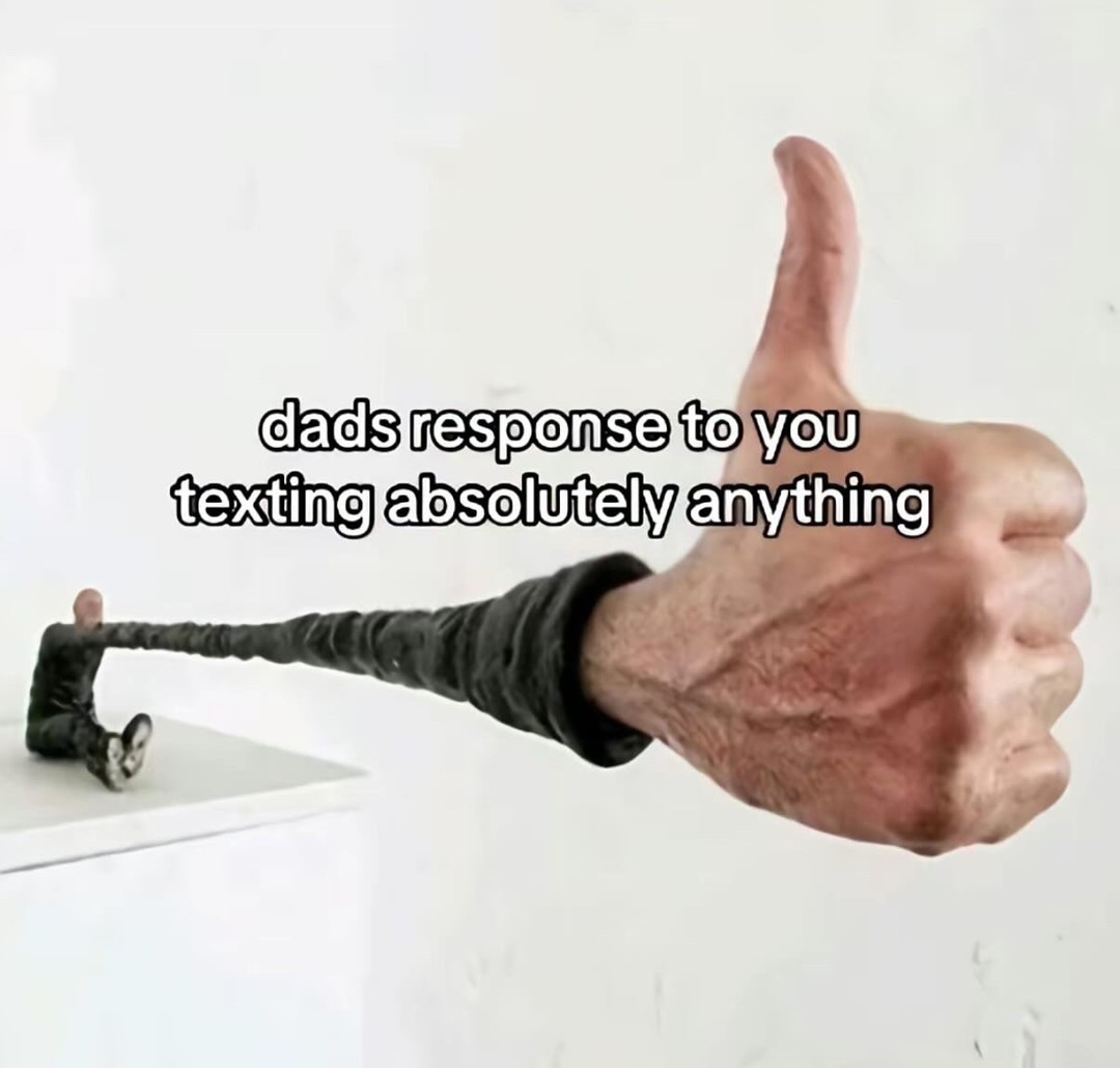 dads response to you texting absolutely anything
