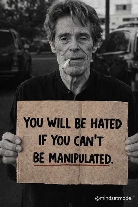 YOU WILL BE HATED IF YOU CAN'T BE MANIPULATED. @mindsetmode